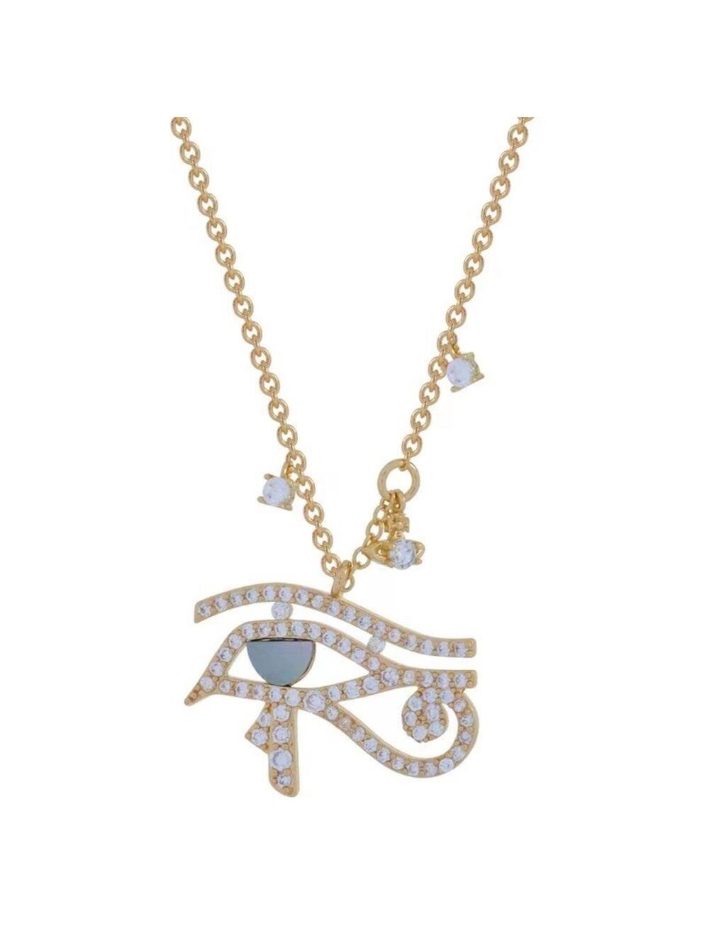 Vivienne Westwood Eye Of Horus Necklace In Gold With Gift Packaging